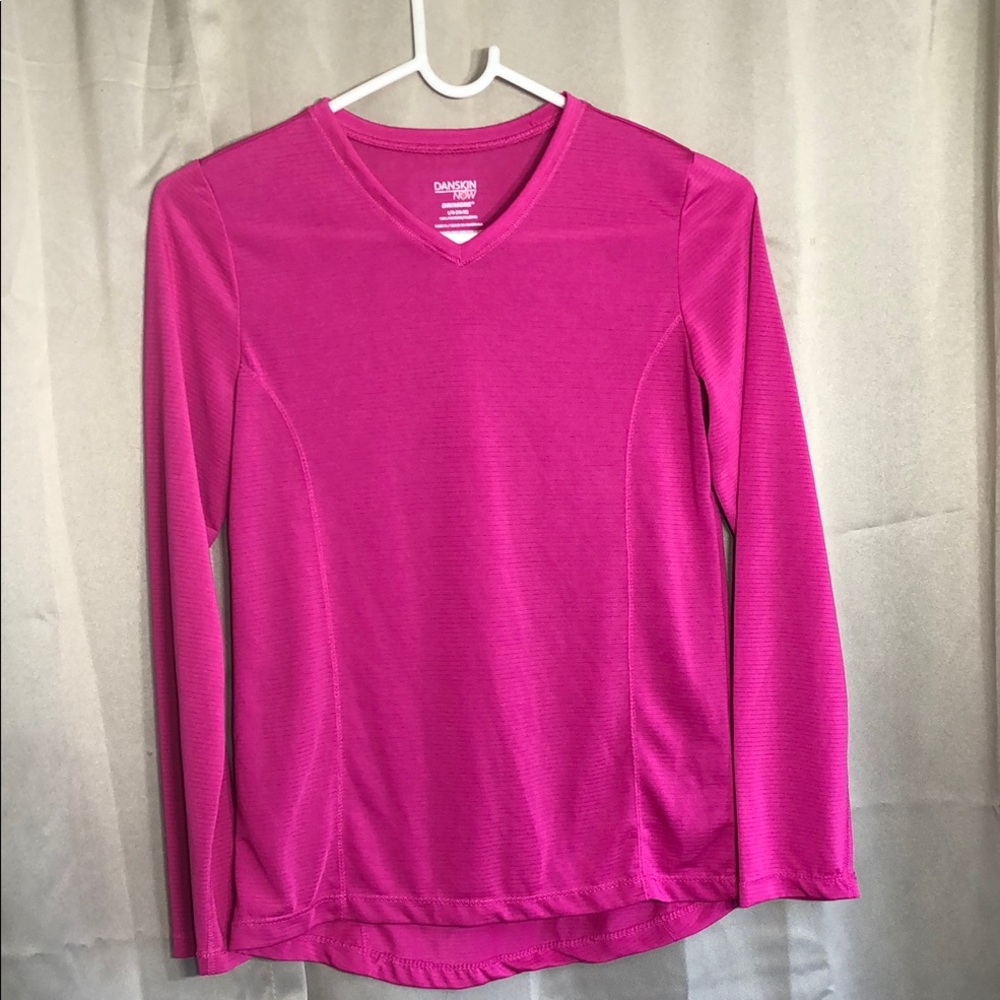Danskin Pink Fitted Long Sleeve T-Shirt